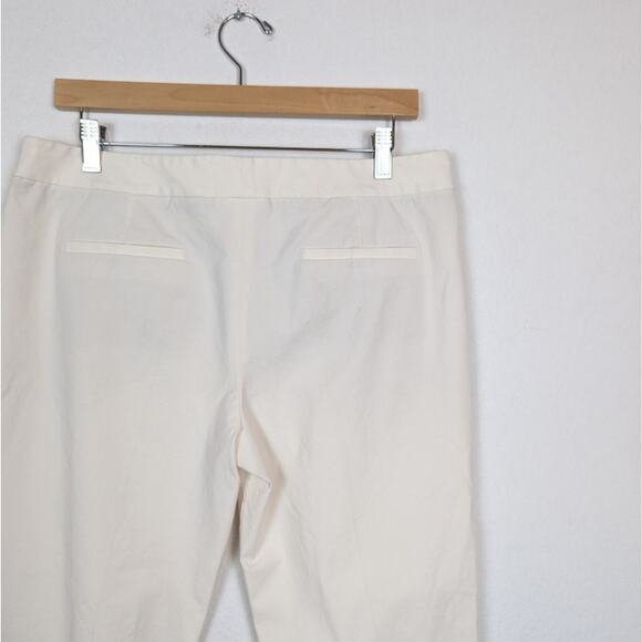 Akris Punto Frankie Ivory Seam Front Slim Leg Cropped Dress Pants Size 12 - Picture 5 of 8
